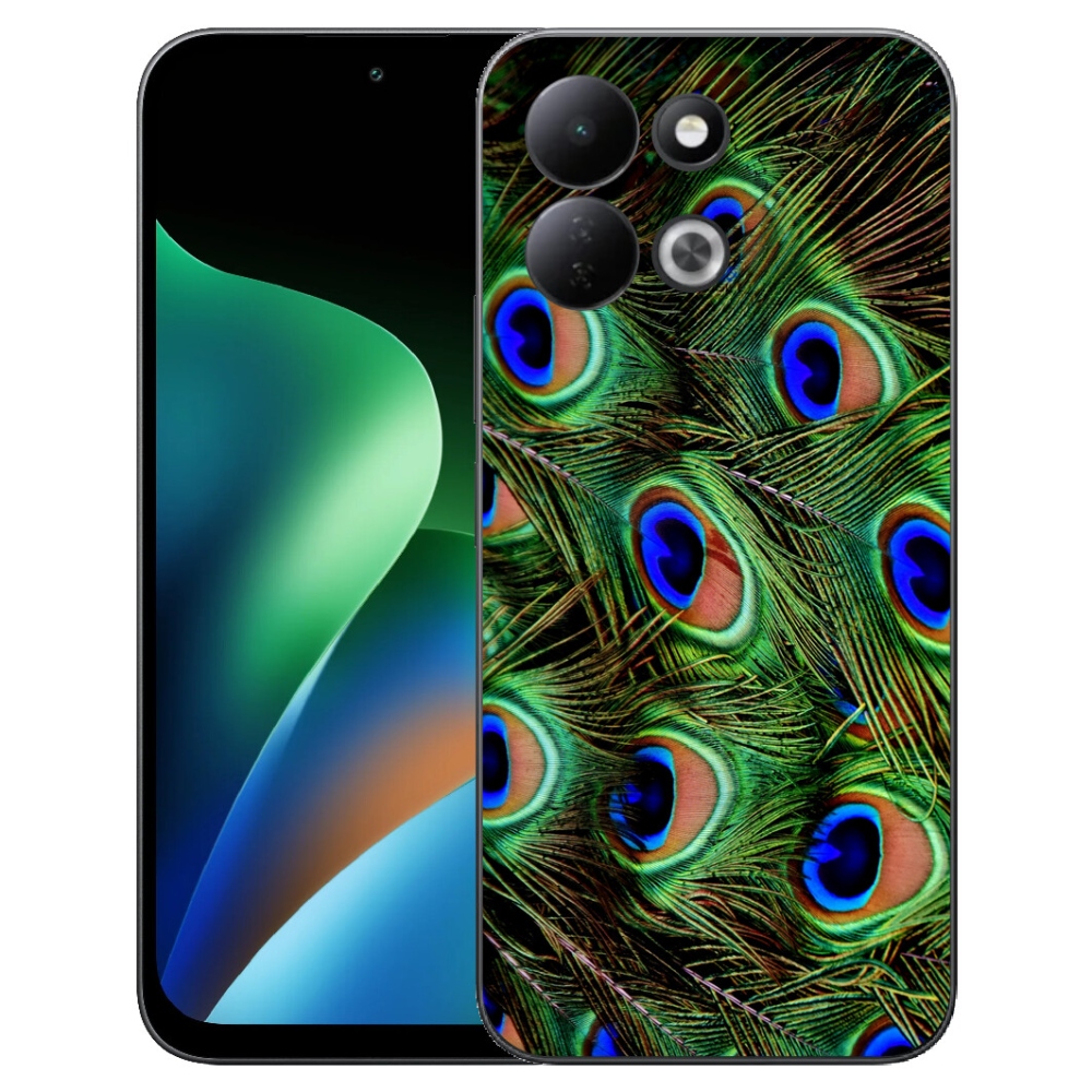 Gelový kryt mmCase na Xiaomi Redmi 17 4G/5G - paví peří