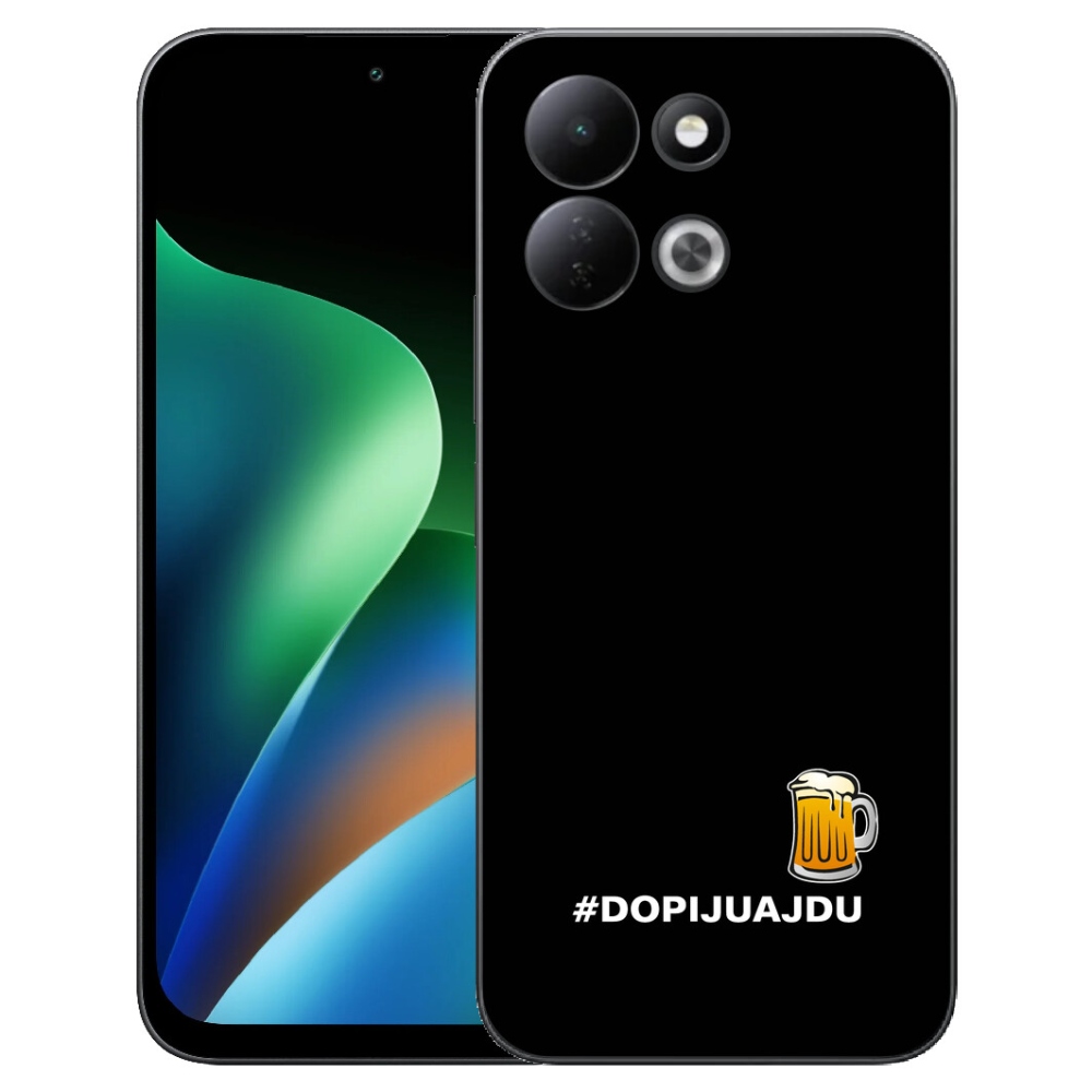 Gelový kryt mmCase na Xiaomi Redmi 17 4G/5G - pivní motiv 1 černé pozadí