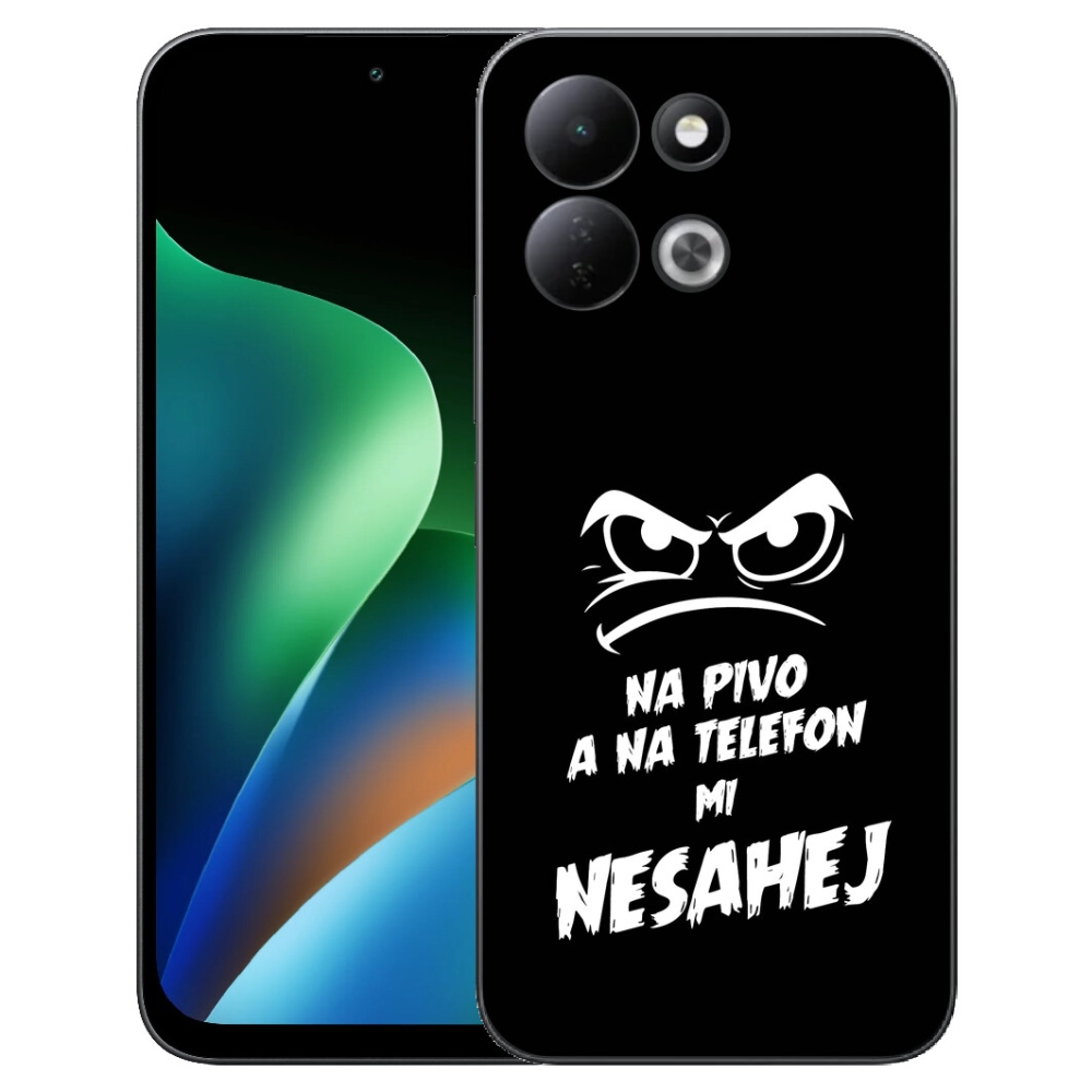 Gelový kryt mmCase na Xiaomi Redmi 17 4G/5G - pivní motiv 2 černé pozadí
