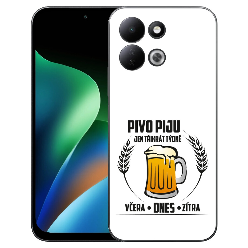 Gelový kryt mmCase na Xiaomi Redmi 17 4G/5G - pivní motiv bílé pozadí