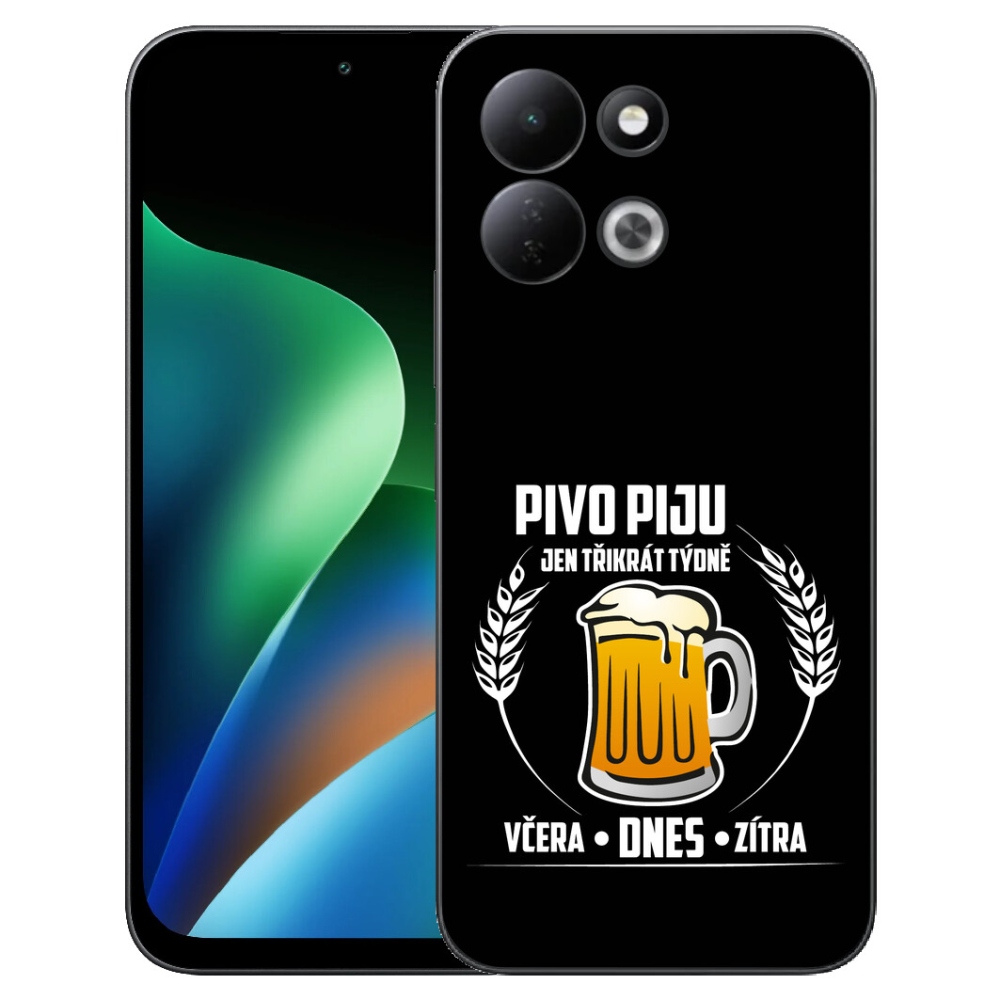 Gelový kryt mmCase na Xiaomi Redmi 17 4G/5G - pivní motiv černé pozadí