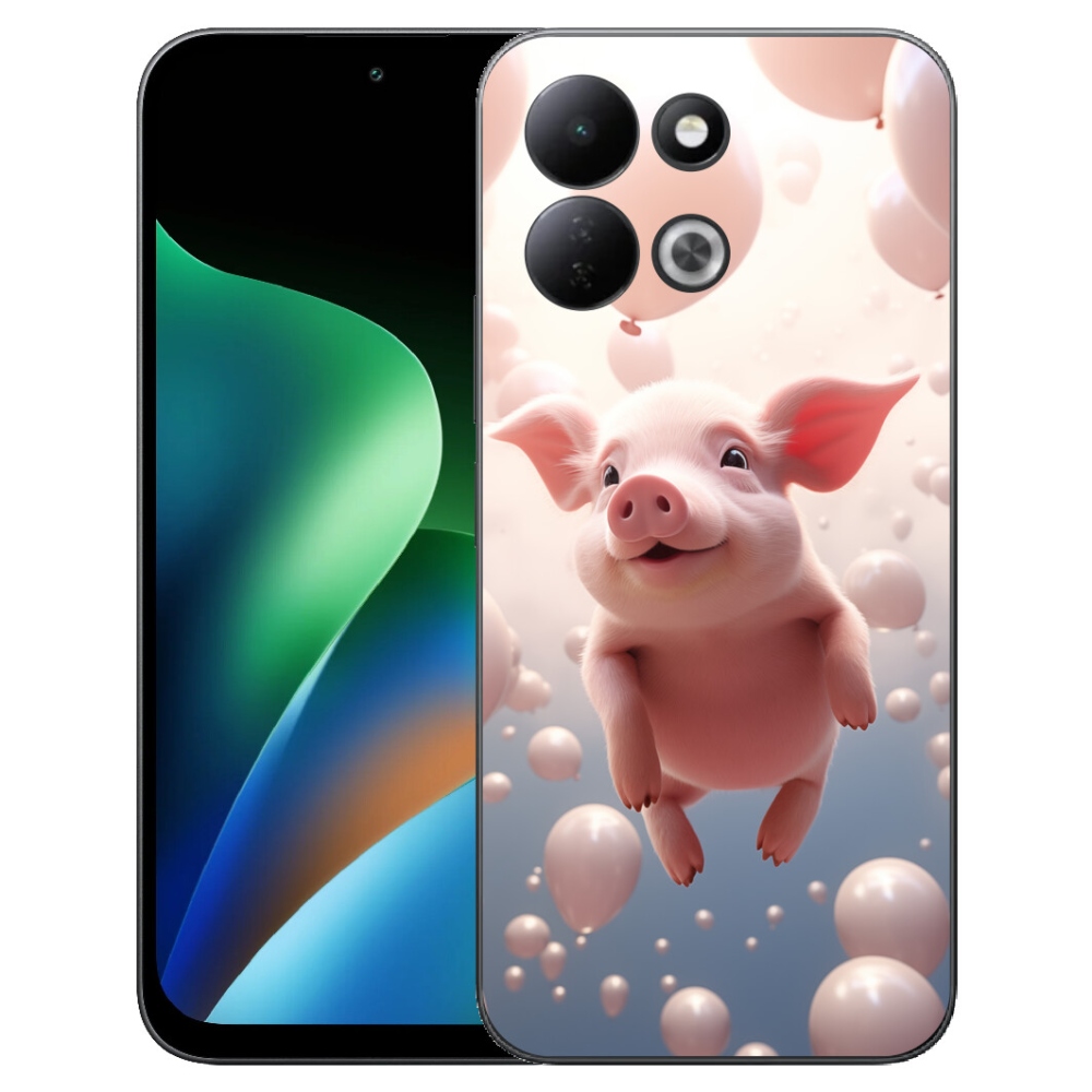 Gelový kryt mmCase na Xiaomi Redmi 17 4G/5G - prasátko s balónky