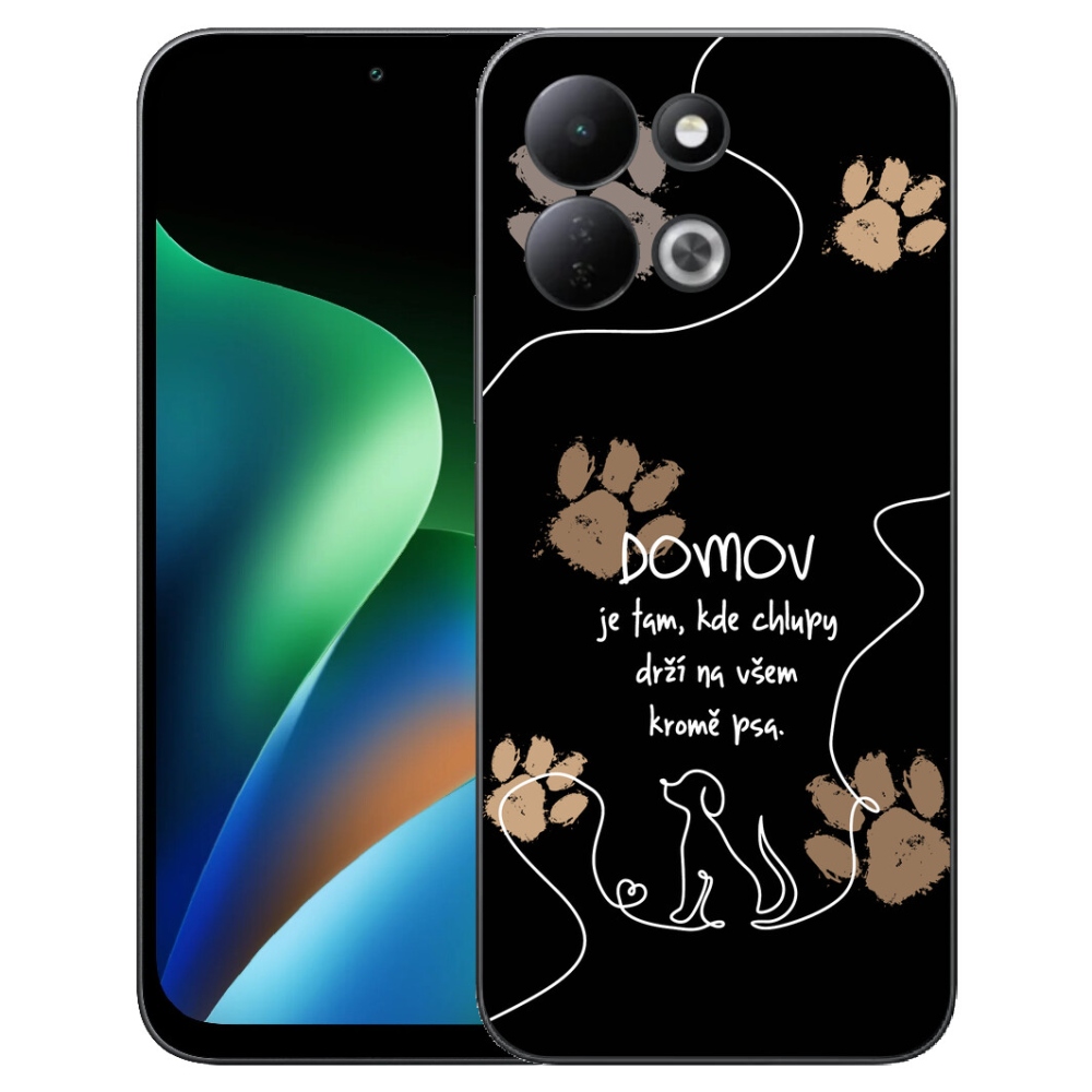 Gelový kryt mmCase na Xiaomi Redmi 17 4G/5G - psí motiv černé pozadí