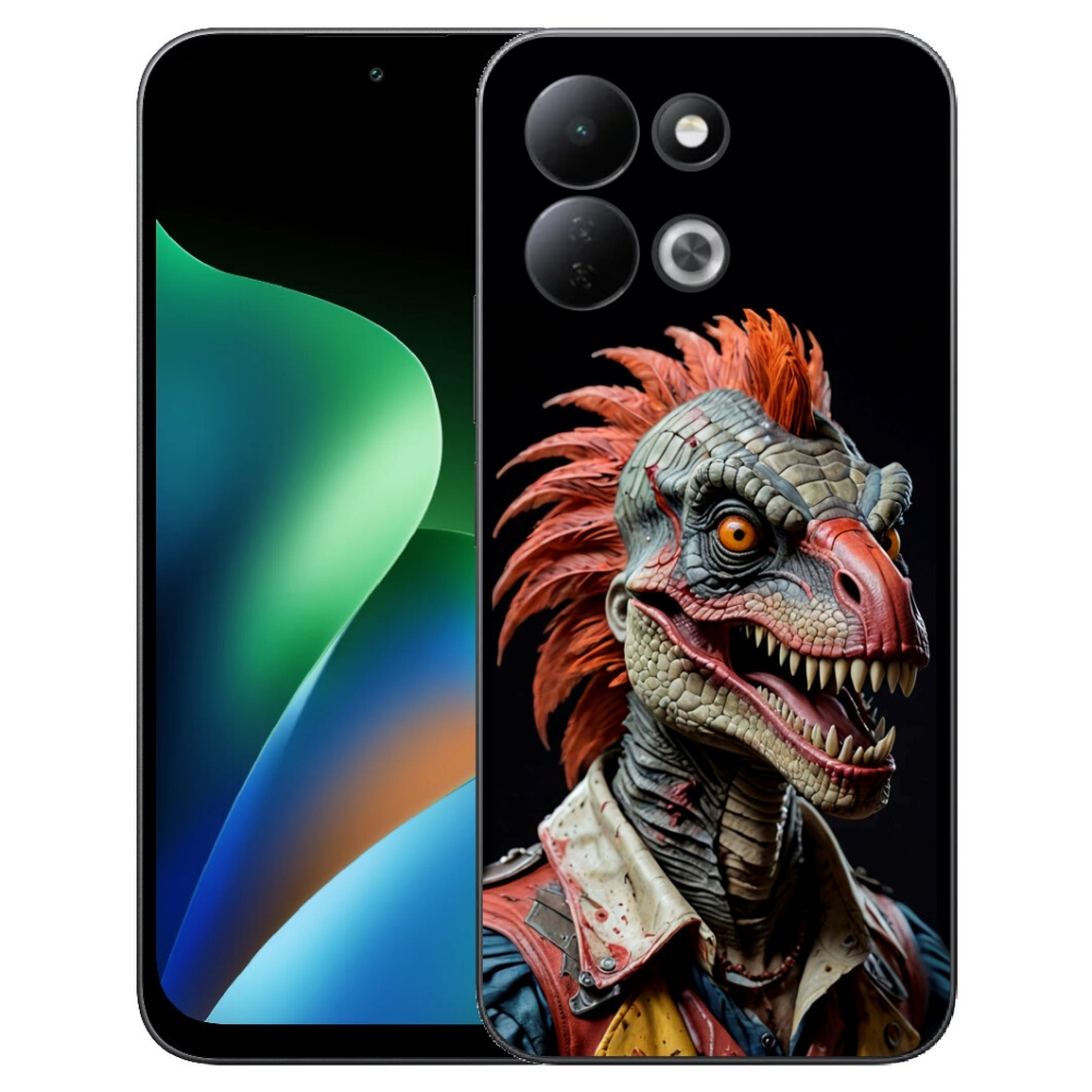 Gelový kryt mmCase na Xiaomi Redmi 17 4G/5G - punk dinosaurus