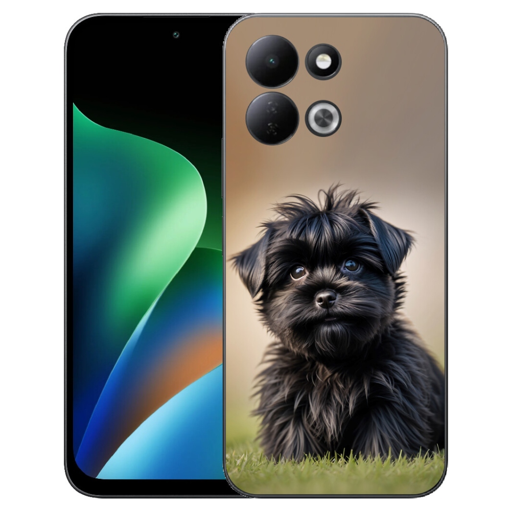 Gelový kryt mmCase na Xiaomi Redmi 17 4G/5G - roztomilý černý pejsek