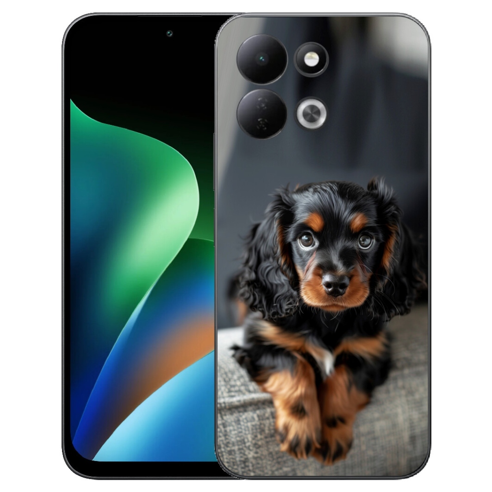 Gelový kryt mmCase na Xiaomi Redmi 17 4G/5G - roztomilý dlouhosrstý jezevčík