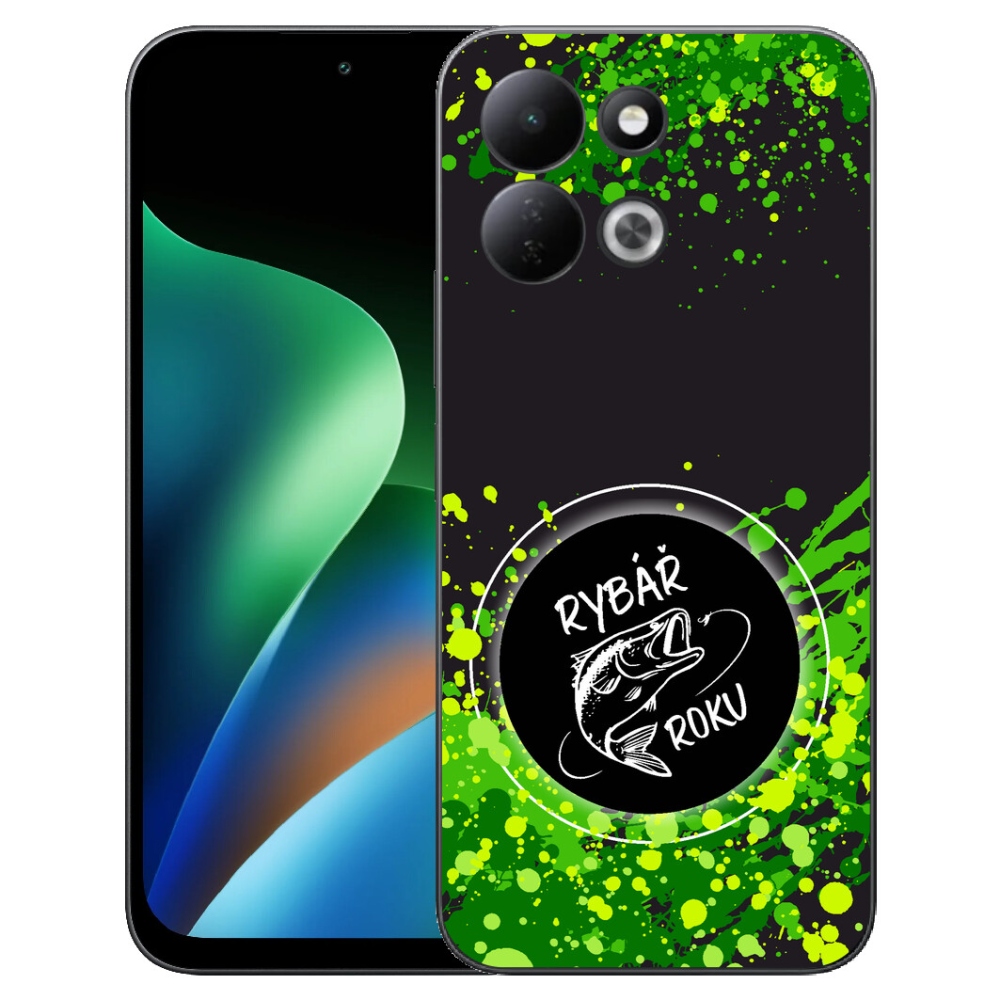 Gelový kryt mmCase na Xiaomi Redmi 17 4G/5G - rybář roku černé pozadí