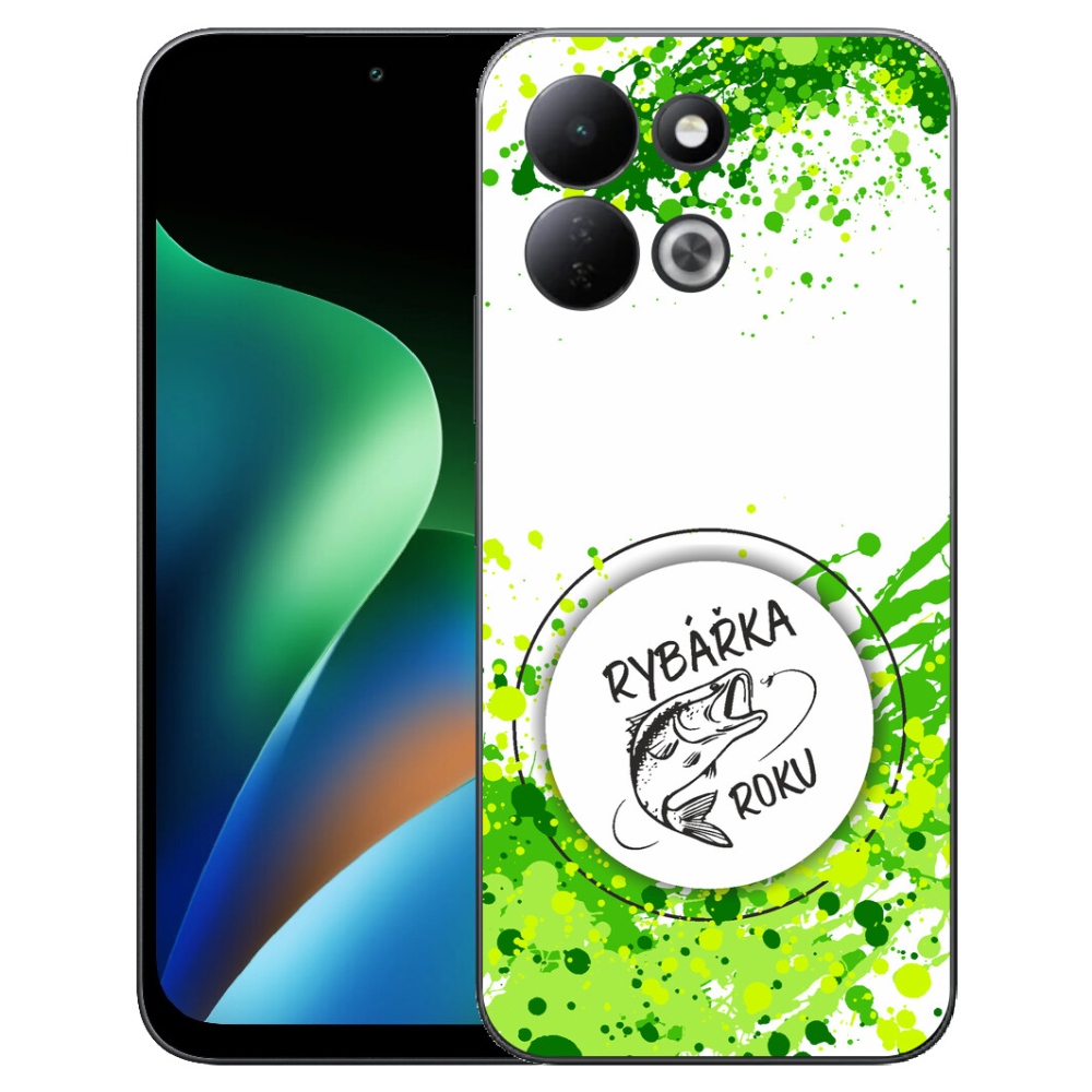Gelový kryt mmCase na Xiaomi Redmi 17 4G/5G - rybářka roku bílé pozadí