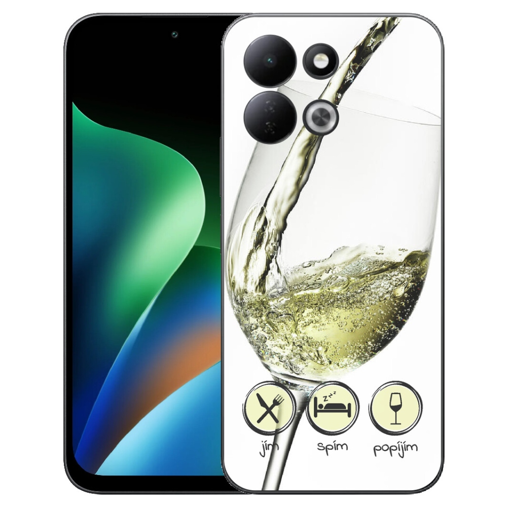 Gelový kryt mmCase na Xiaomi Redmi 17 4G/5G - sklenička vína bílé