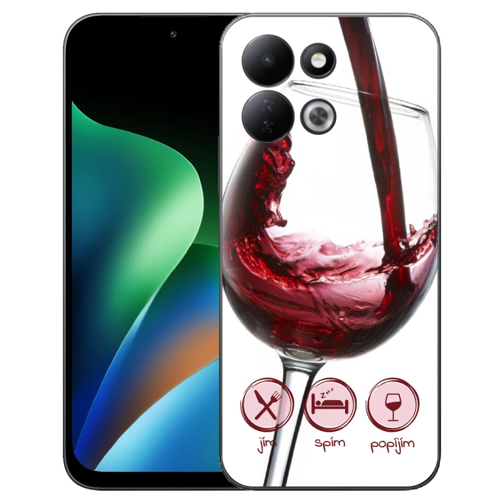 Gelový kryt mmCase na Xiaomi Redmi 17 4G/5G - sklenička vína červené