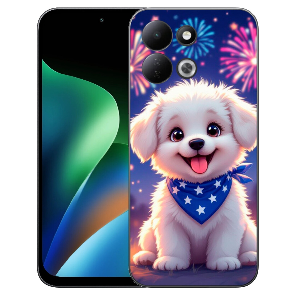 Gelový kryt mmCase na Xiaomi Redmi 17 4G/5G - slavnostní štěně