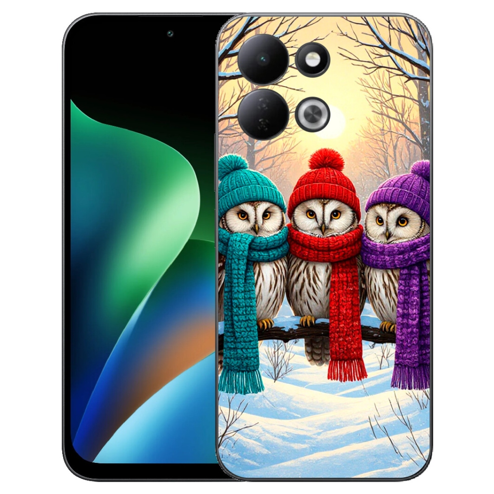 Gelový kryt mmCase na Xiaomi Redmi 17 4G/5G - soví přátelé