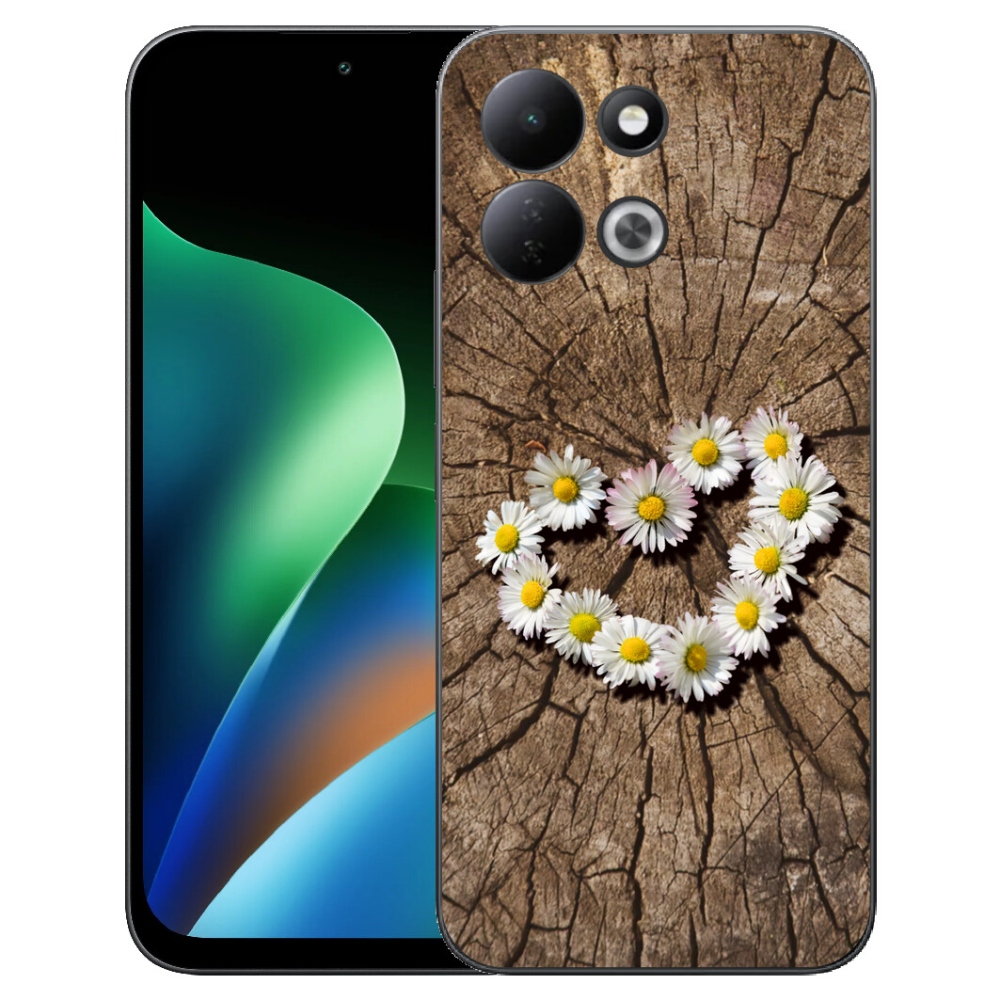Gelový kryt mmCase na Xiaomi Redmi 17 4G/5G - srdce z kopretin