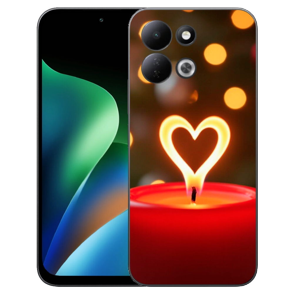 Gelový kryt mmCase na Xiaomi Redmi 17 4G/5G - srdce z plamene
