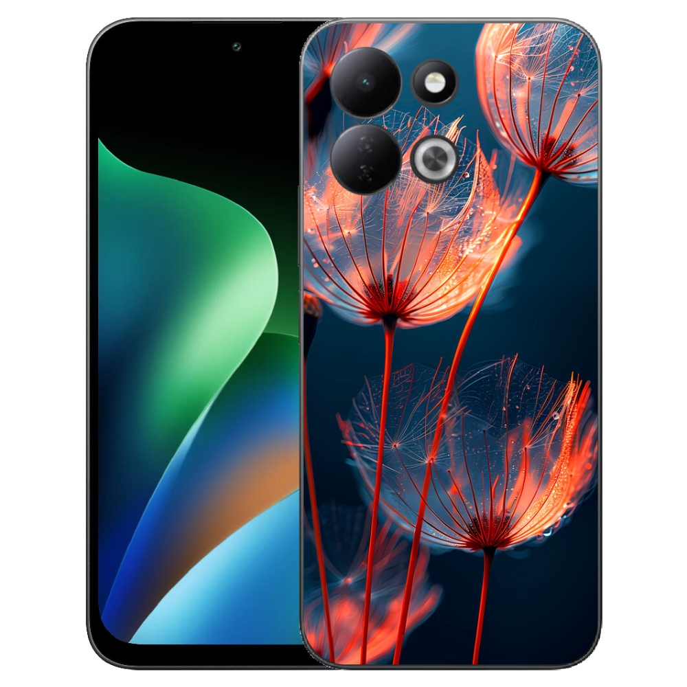 Gelový kryt mmCase na Xiaomi Redmi 17 4G/5G - světélkující chmýří