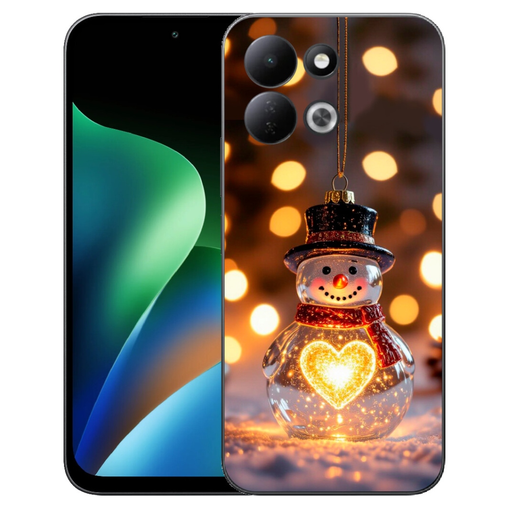Gelový kryt mmCase na Xiaomi Redmi 17 4G/5G - svítící vánoční sněhulák