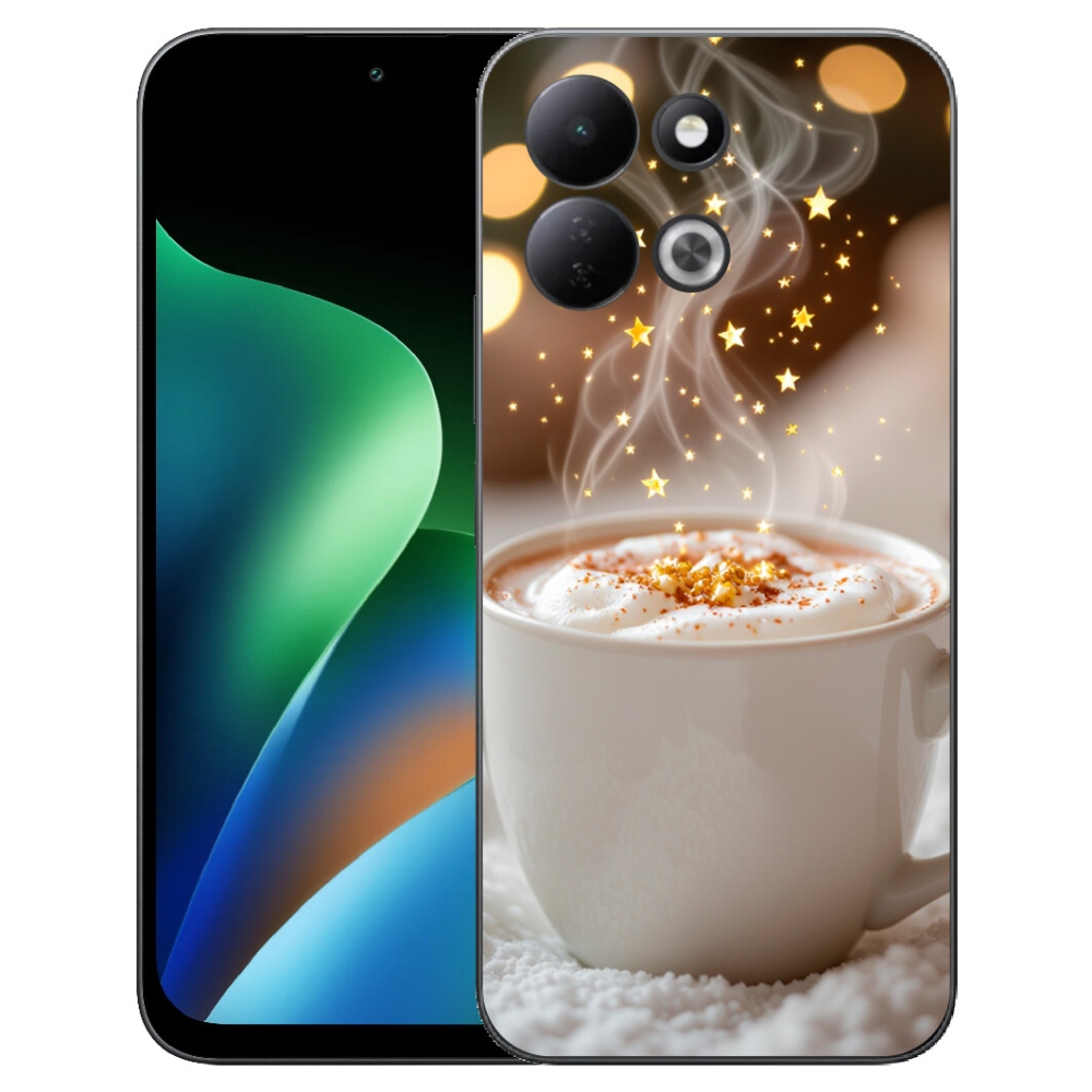 Gelový kryt mmCase na Xiaomi Redmi 17 4G/5G - vánoční horký nápoj