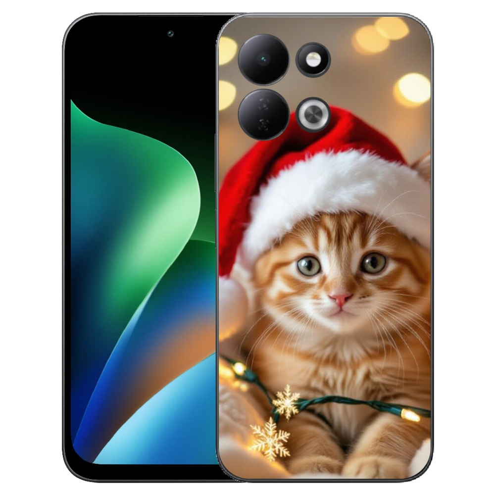 Gelový kryt mmCase na Xiaomi Redmi 17 4G/5G - vánoční kotě