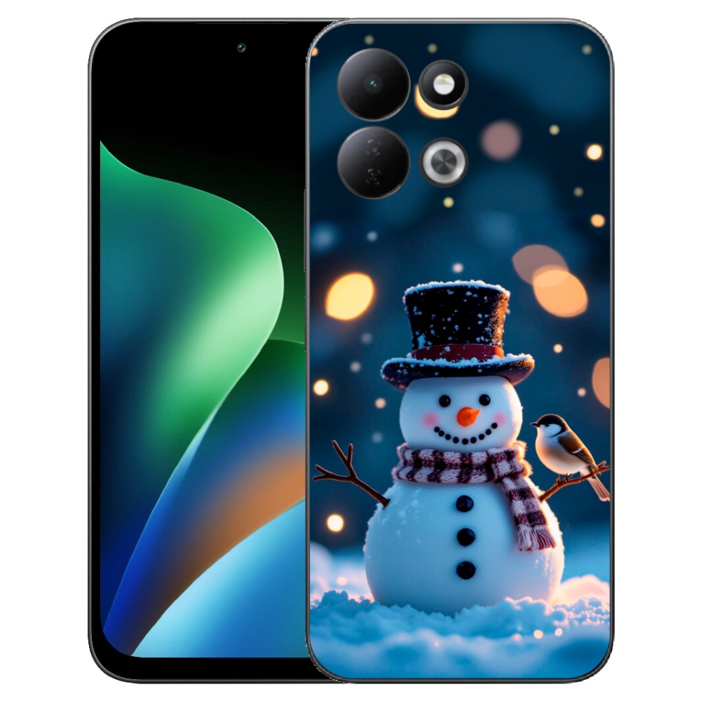 Gelový kryt mmCase na Xiaomi Redmi 17 4G/5G - vánoční sněhulák