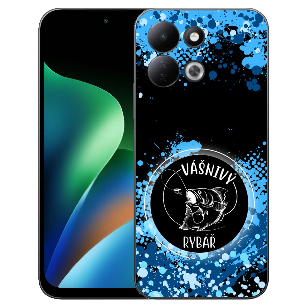 Gelový kryt mmCase na Xiaomi Redmi 17 4G/5G - vášnivý rybář černé pozadí