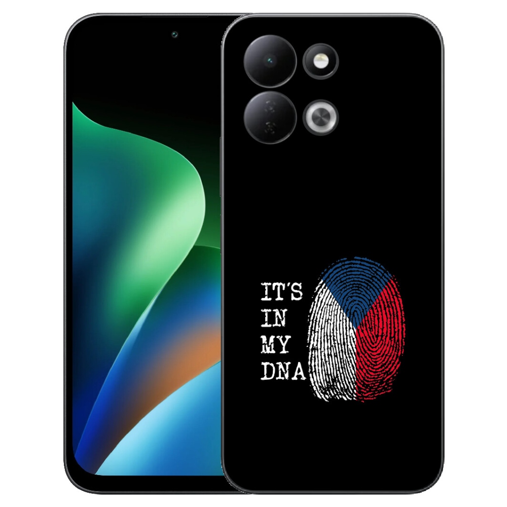 Gelový kryt mmCase na Xiaomi Redmi 17 4G/5G - vlajka otisk prstu černé pozadí