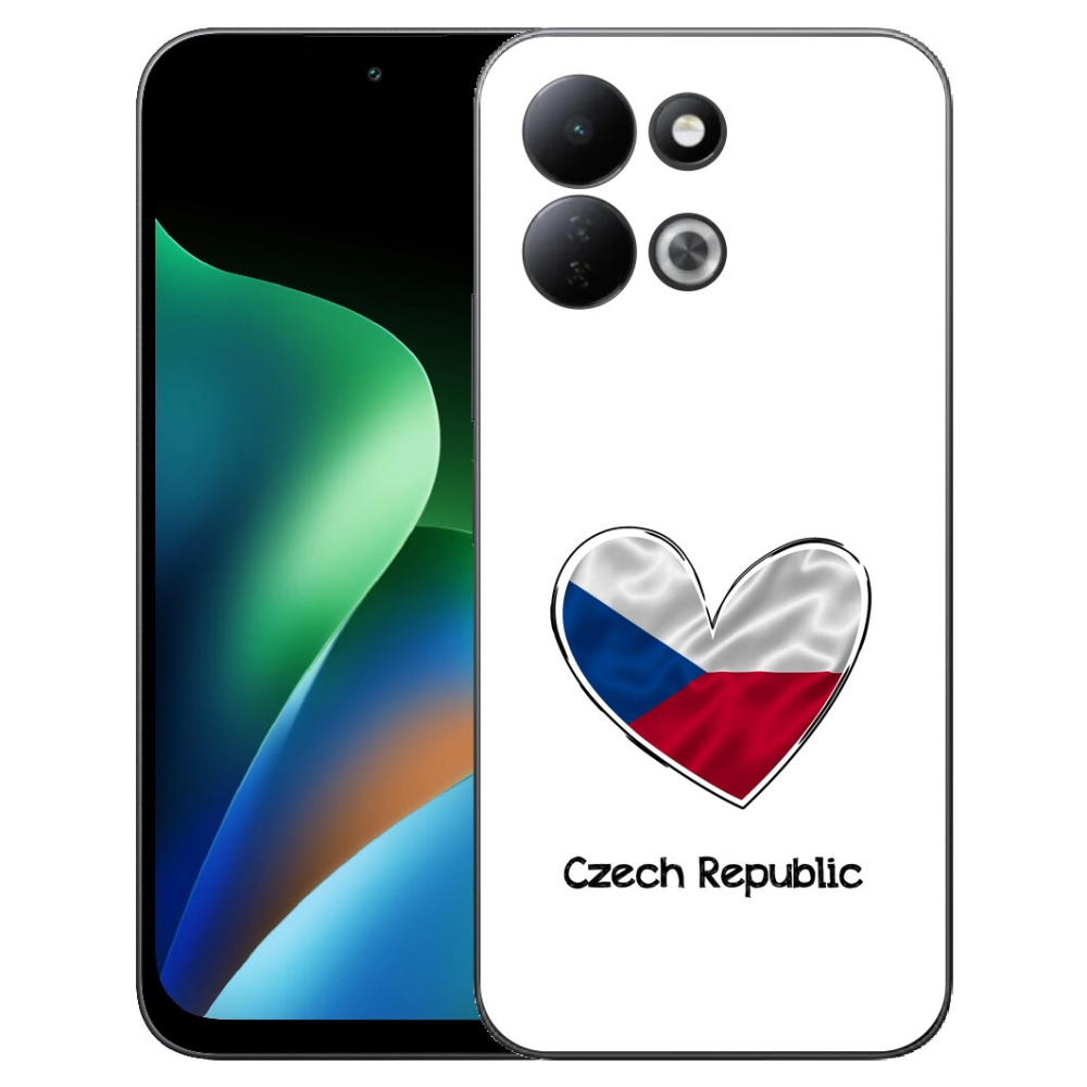 Gelový kryt mmCase na Xiaomi Redmi 17 4G/5G - vlajka srdce bílé pozadí