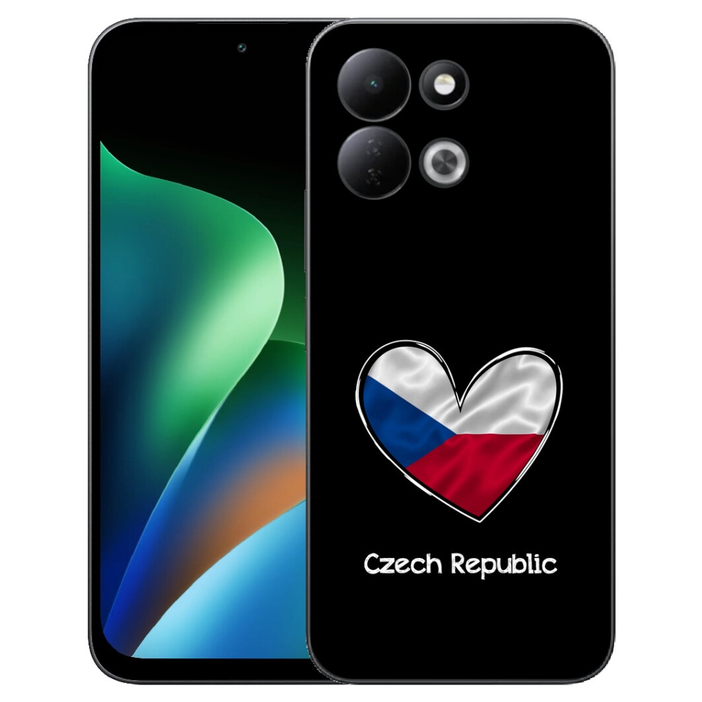 Gelový kryt mmCase na Xiaomi Redmi 17 4G/5G - vlajka srdce černé pozadí
