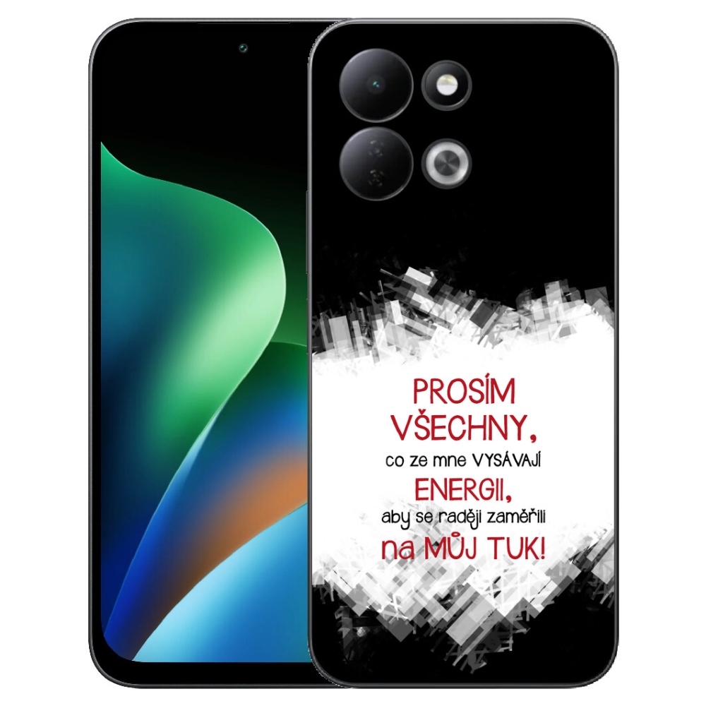 Gelový kryt mmCase na Xiaomi Redmi 17 4G/5G - vtipný text 1 červený