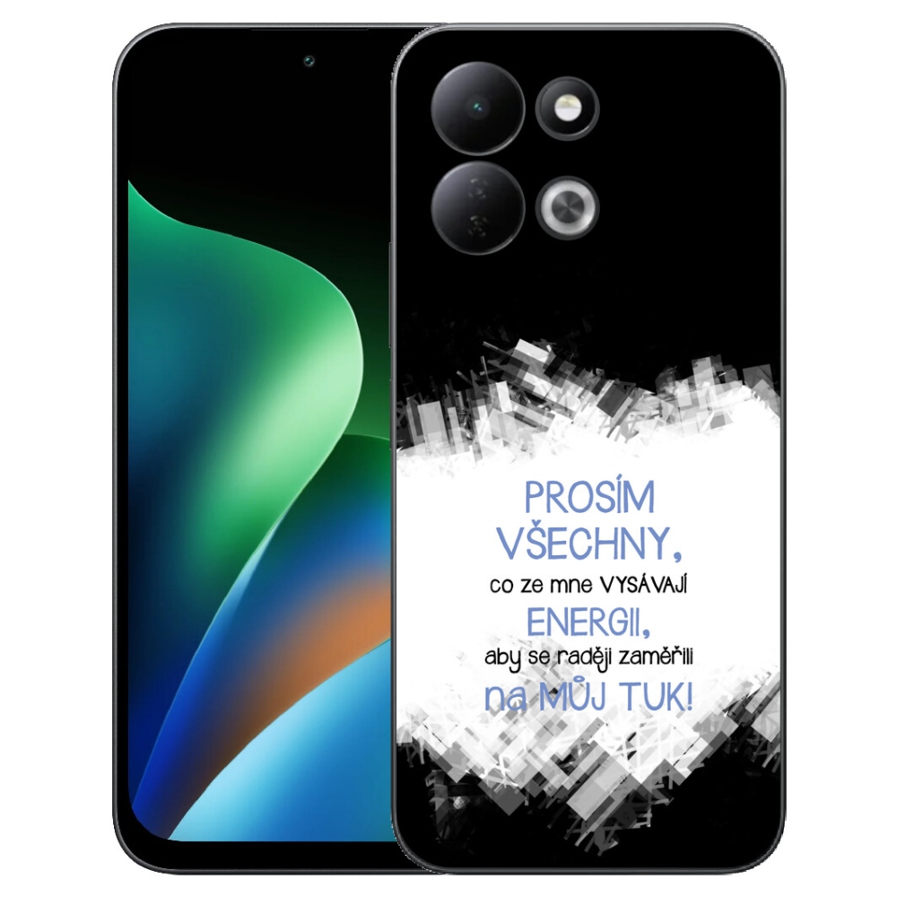 Gelový kryt mmCase na Xiaomi Redmi 17 4G/5G - vtipný text 1 modrý