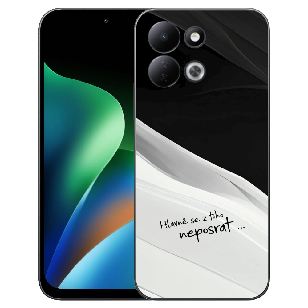 Gelový kryt mmCase na Xiaomi Redmi 17 4G/5G - vtipný text 13 bíločerné pozadí