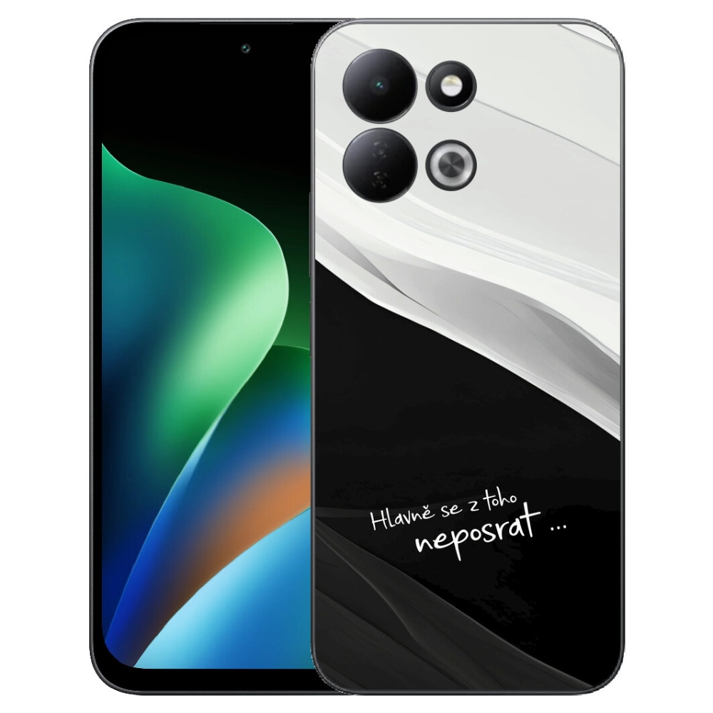 Gelový kryt mmCase na Xiaomi Redmi 17 4G/5G - vtipný text 13 černobílé pozadí