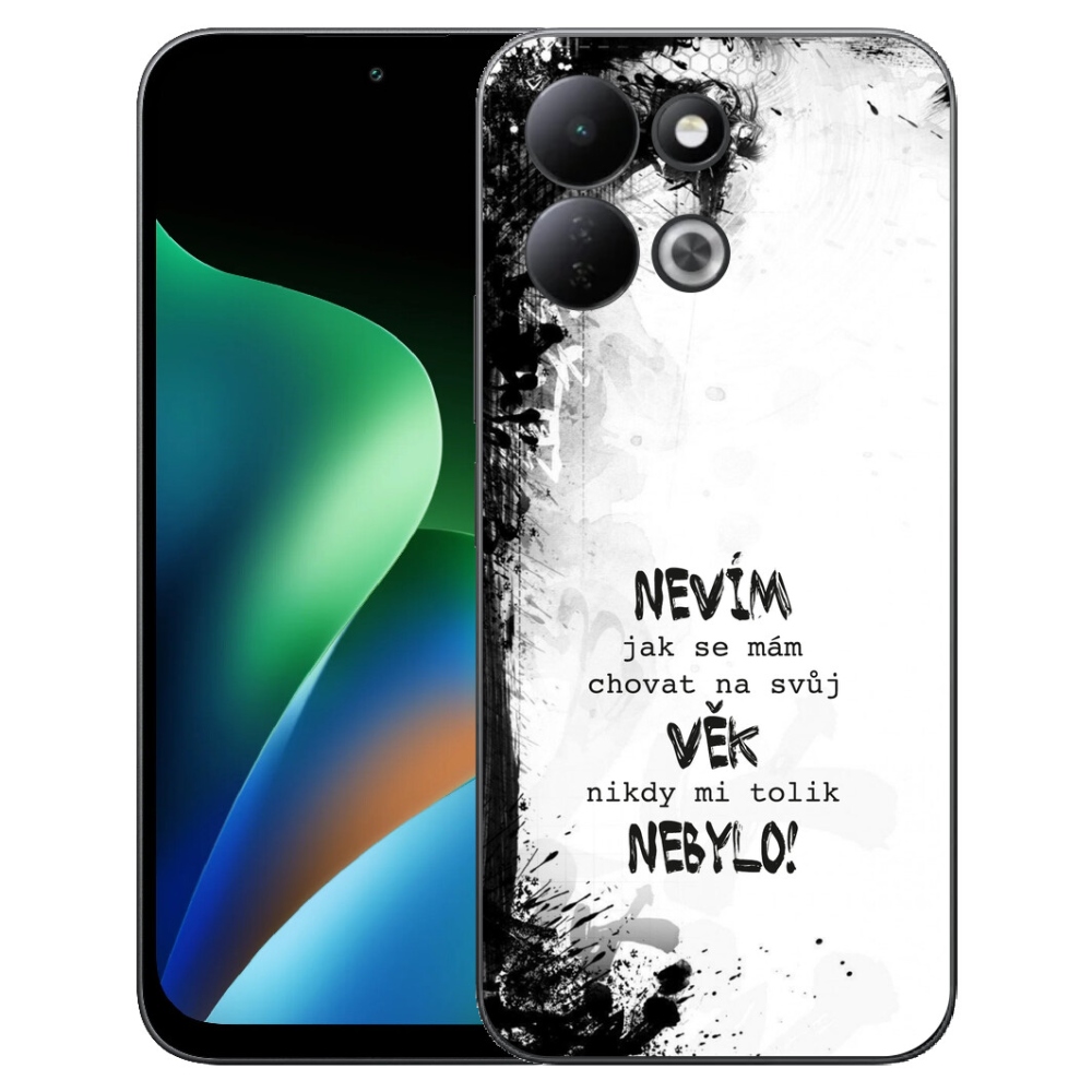 Gelový kryt mmCase na Xiaomi Redmi 17 4G/5G - vtipný text 14 bílé pozadí