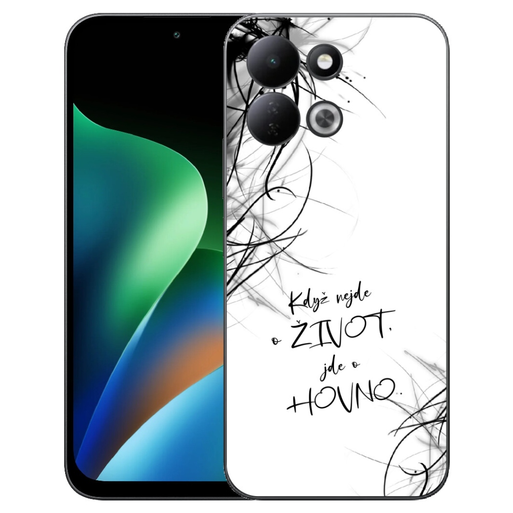 Gelový kryt mmCase na Xiaomi Redmi 17 4G/5G - vtipný text 16 bílé pozadí