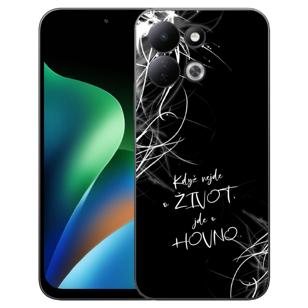 Gelový kryt mmCase na Xiaomi Redmi 17 4G/5G - vtipný text 16 černé pozadí