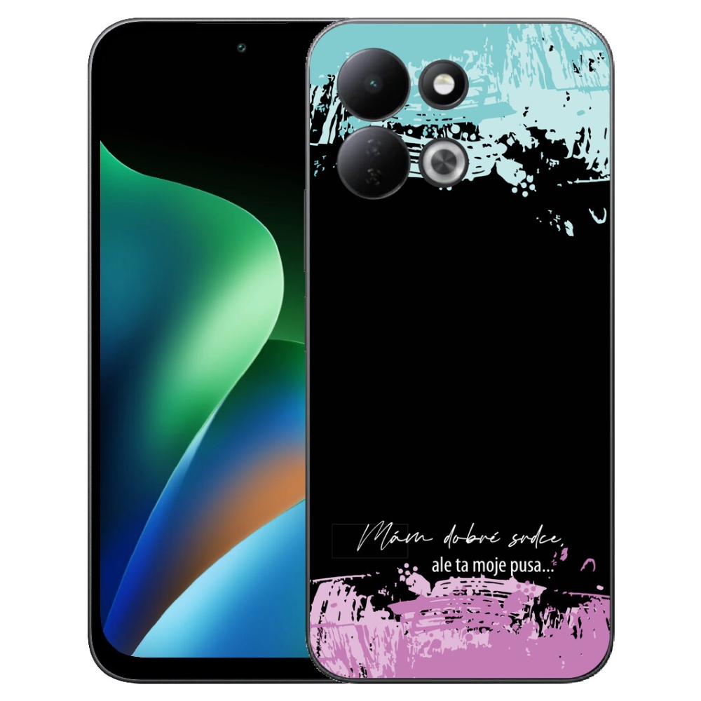 Gelový kryt mmCase na Xiaomi Redmi 17 4G/5G - vtipný text 3 černé pozadí