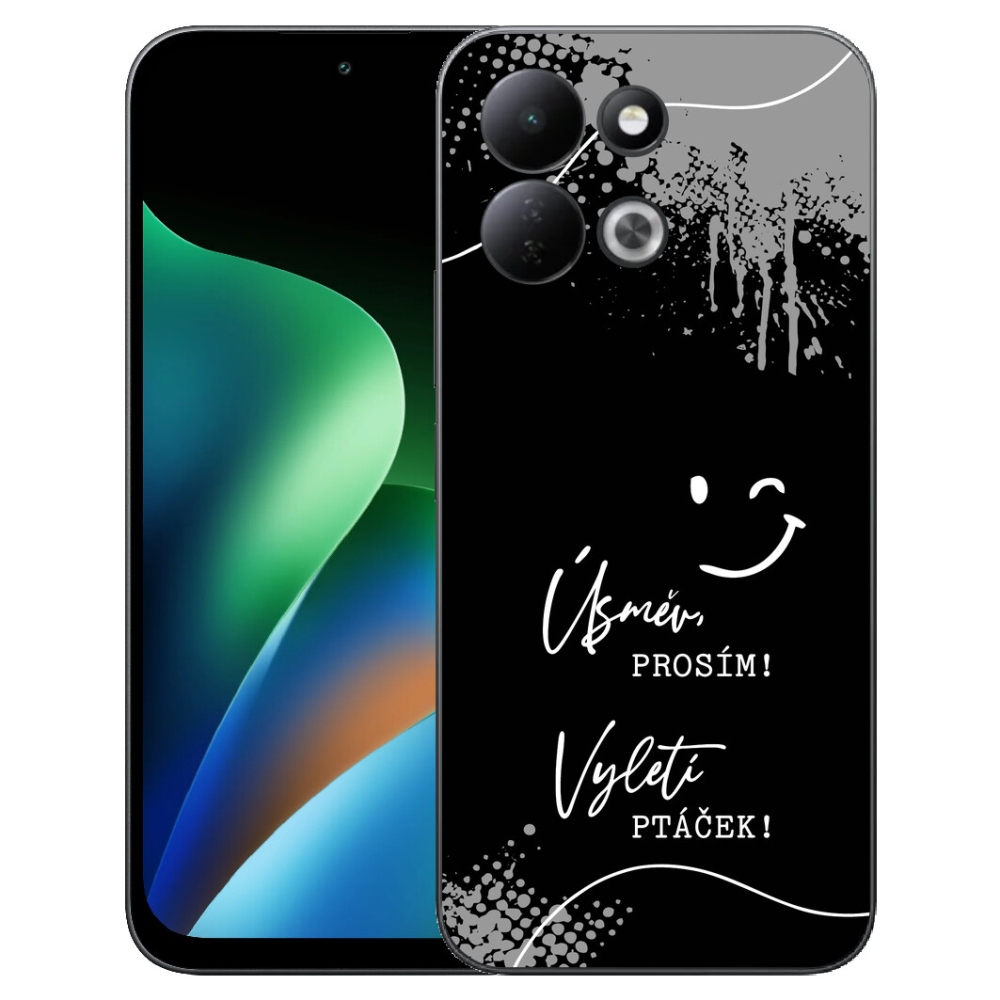 Gelový kryt mmCase na Xiaomi Redmi 17 4G/5G - vtipný text 4 černé pozadí