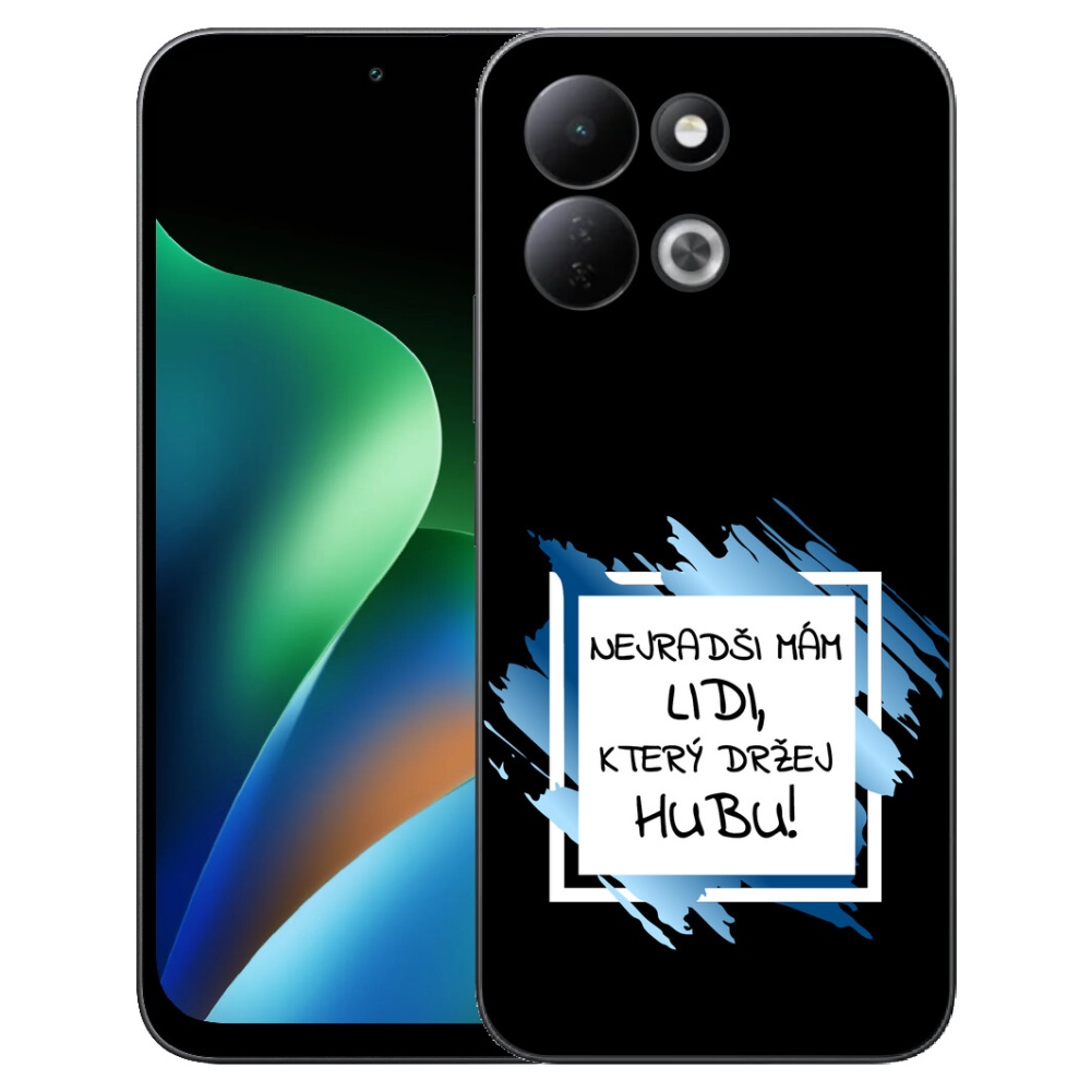 Gelový kryt mmCase na Xiaomi Redmi 17 4G/5G - vtipný text 7 bíločerné pozadí