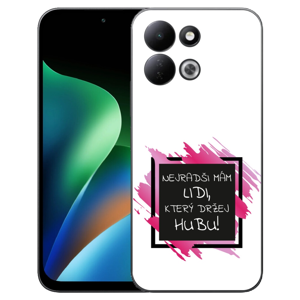 Gelový kryt mmCase na Xiaomi Redmi 17 4G/5G - vtipný text 7 černobílé pozadí