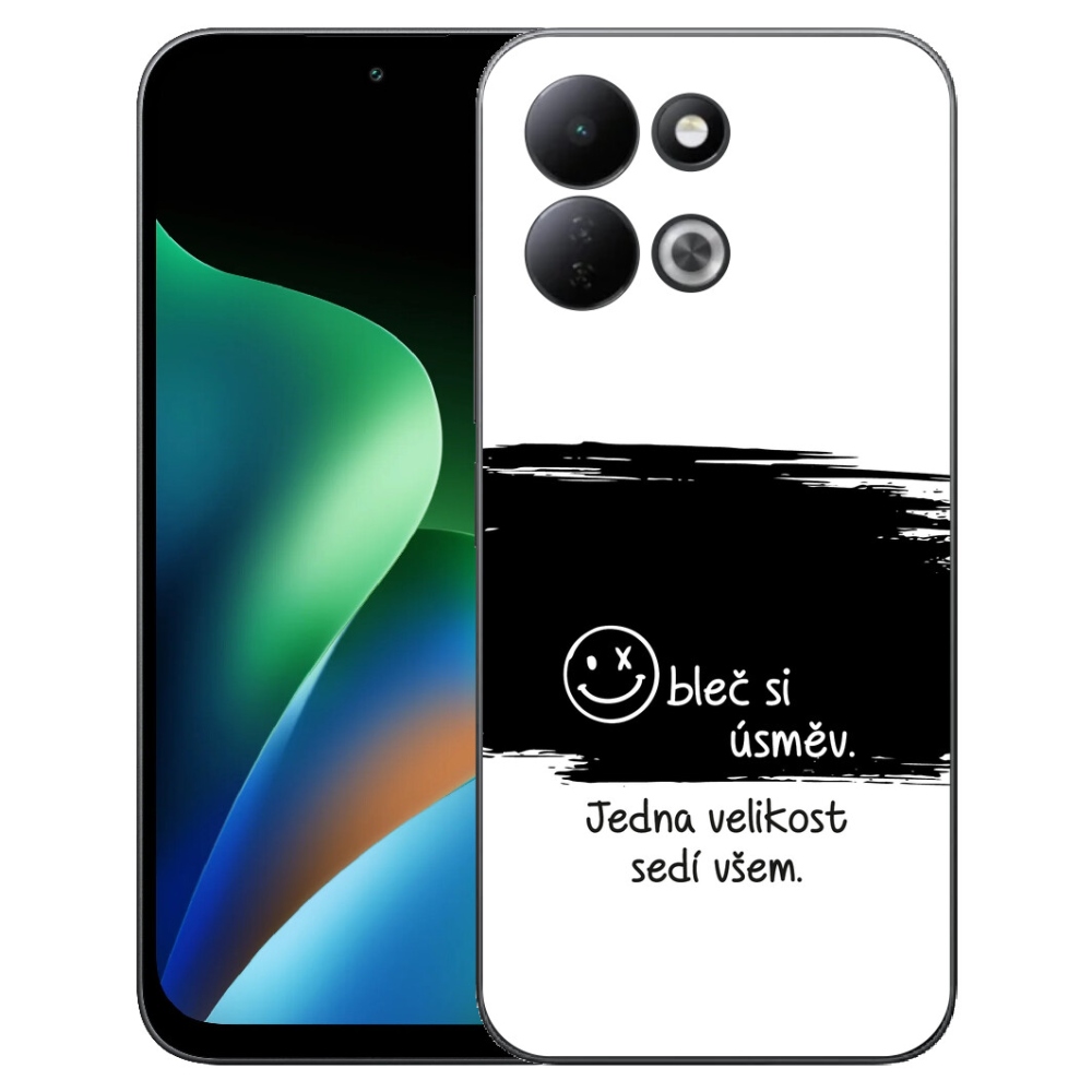 Gelový kryt mmCase na Xiaomi Redmi 17 4G/5G - vtipný text 8 černobílé pozadí