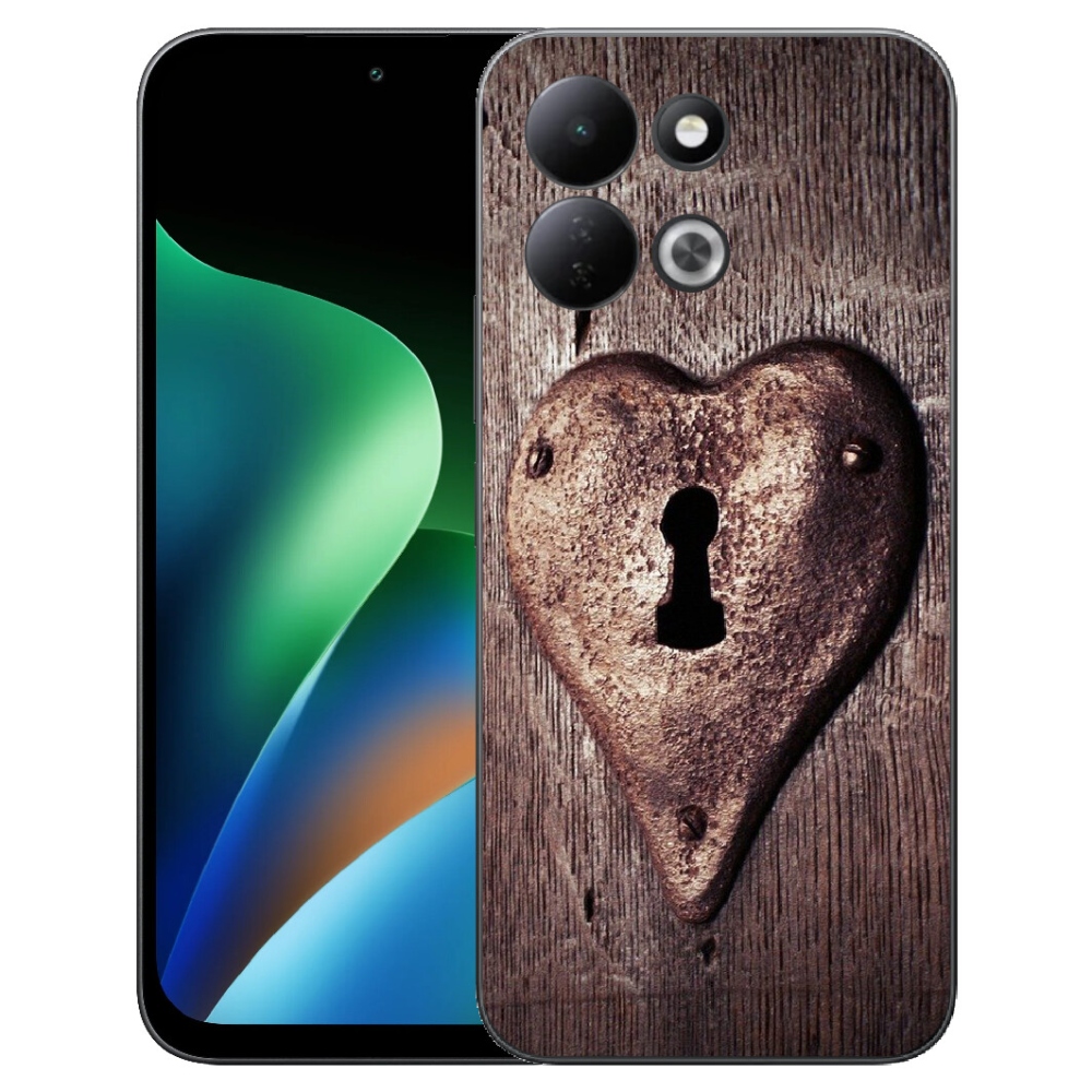 Gelový kryt mmCase na Xiaomi Redmi 17 4G/5G - zámek ve tvaru srdce