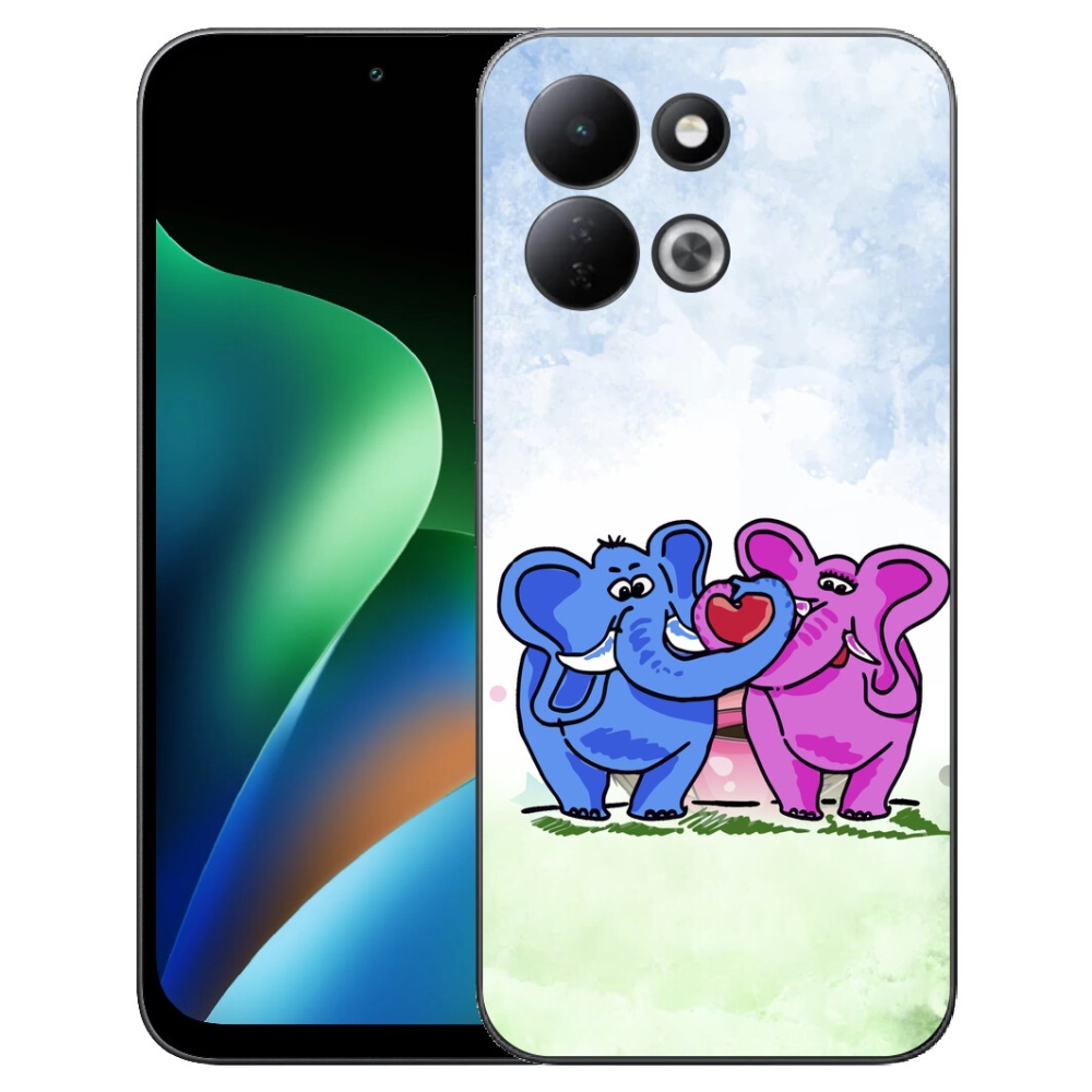 Gelový kryt mmCase na Xiaomi Redmi 17 4G/5G - zamilovaní sloni