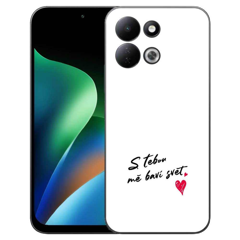 Gelový kryt mmCase na Xiaomi Redmi 17 4G/5G - zamilovaný text 1 bílé pozadí