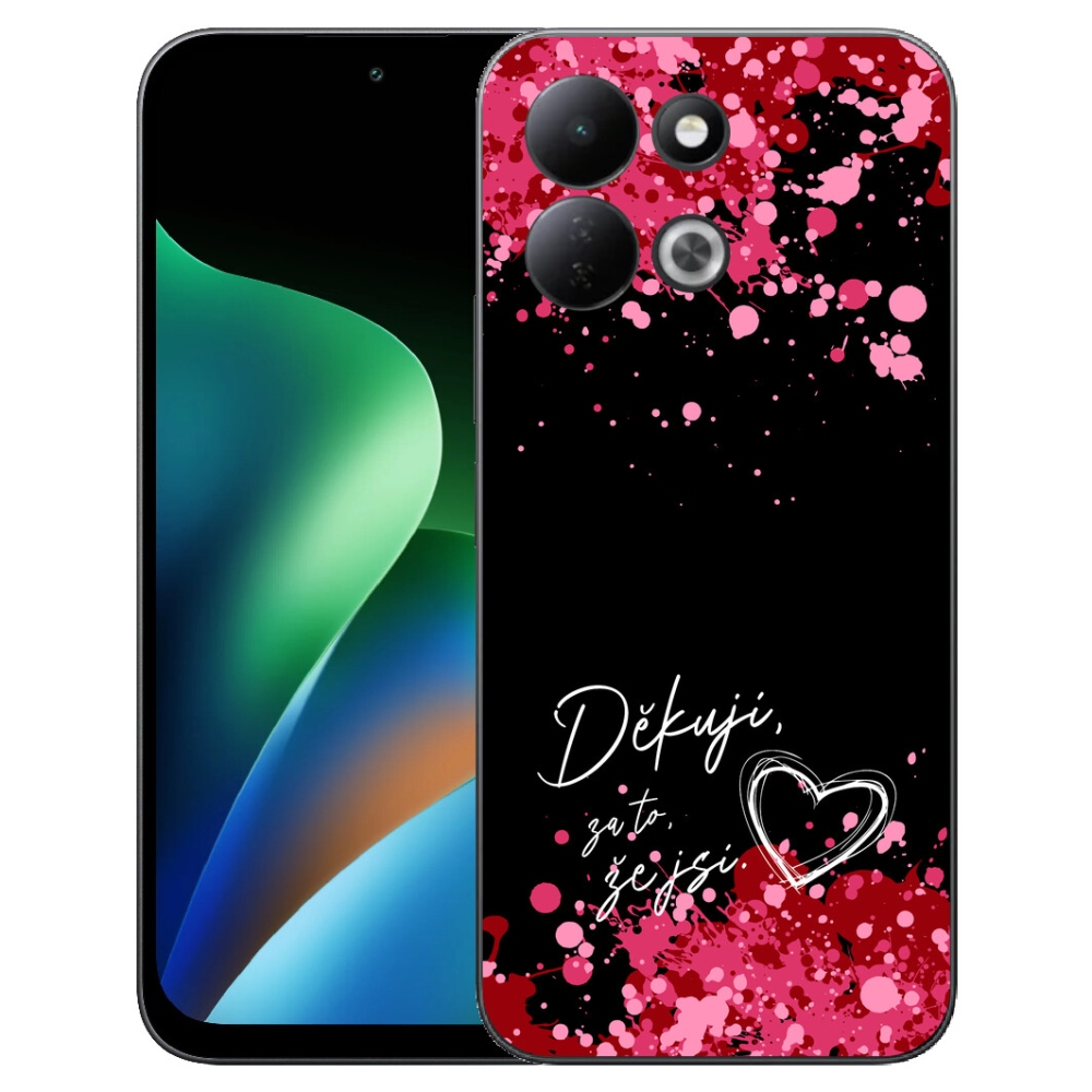 Gelový kryt mmCase na Xiaomi Redmi 17 4G/5G - zamilovaný text 2 černé pozadí