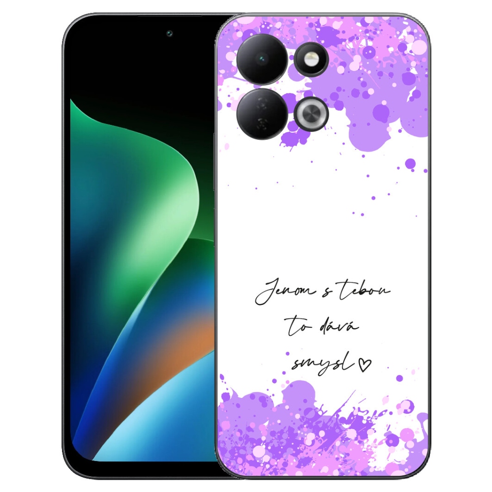 Gelový kryt mmCase na Xiaomi Redmi 17 4G/5G - zamilovaný text bílé pozadí