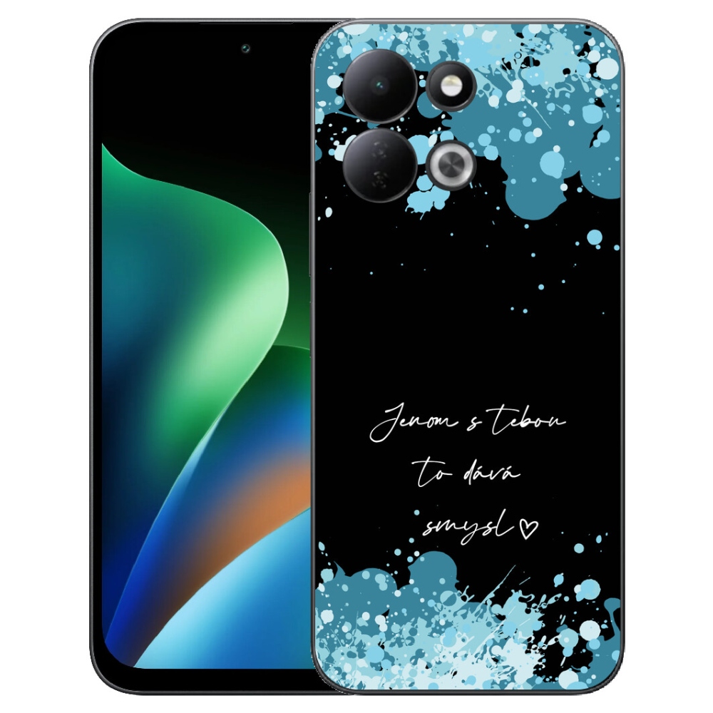 Gelový kryt mmCase na Xiaomi Redmi 17 4G/5G - zamilovaný text černé pozadí