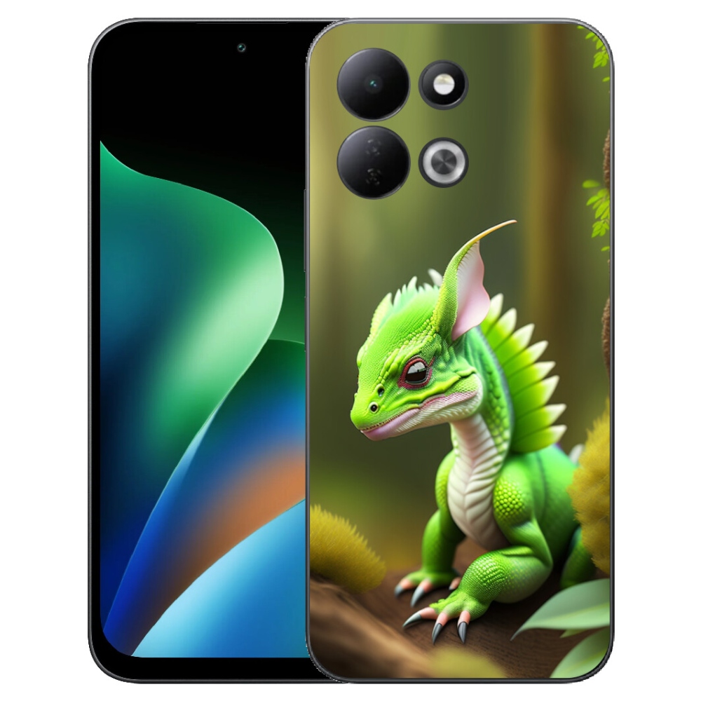Gelový kryt mmCase na Xiaomi Redmi 17 4G/5G - zelený dráček