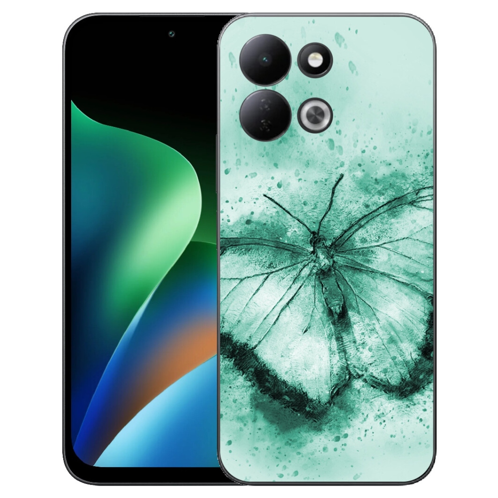 Gelový kryt mmCase na Xiaomi Redmi 17 4G/5G - zelený motýl