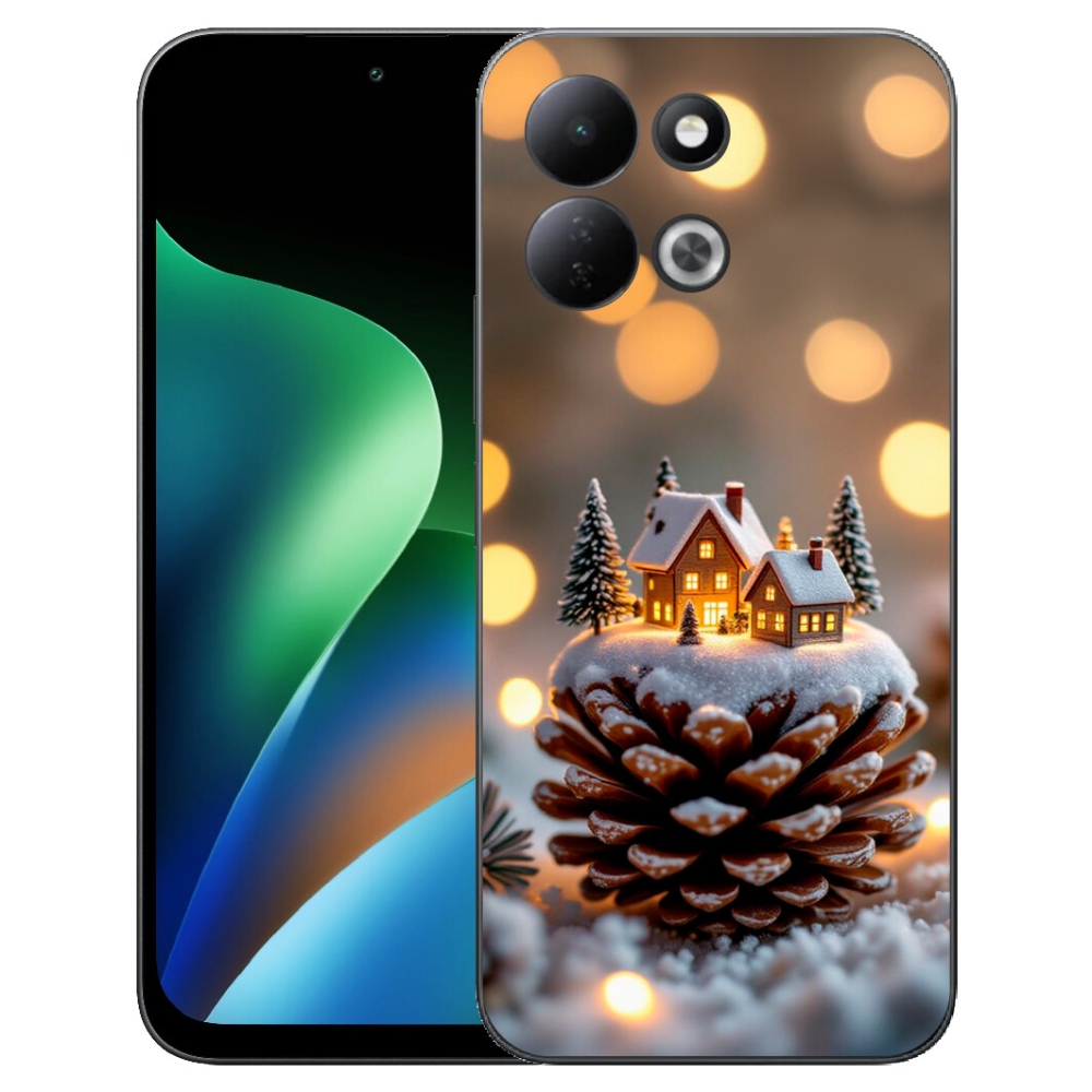 Gelový kryt mmCase na Xiaomi Redmi 17 4G/5G - zimní vesnička