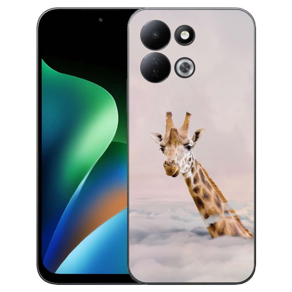 Gelový kryt mmCase na Xiaomi Redmi 17 4G/5G - žirafa v oblacích