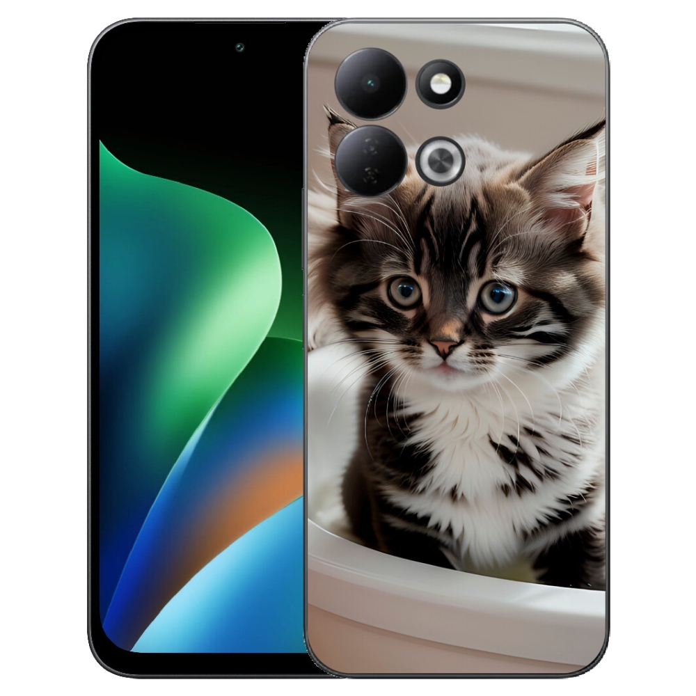 Gelový kryt mmCase na Xiaomi Redmi 17 4G/5G - zvědavé kotě